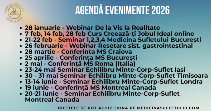 Agendă evenimente 2026